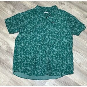 Columbia Green Short Sleeve Hawaiian Camp Shirt Men's XL‎